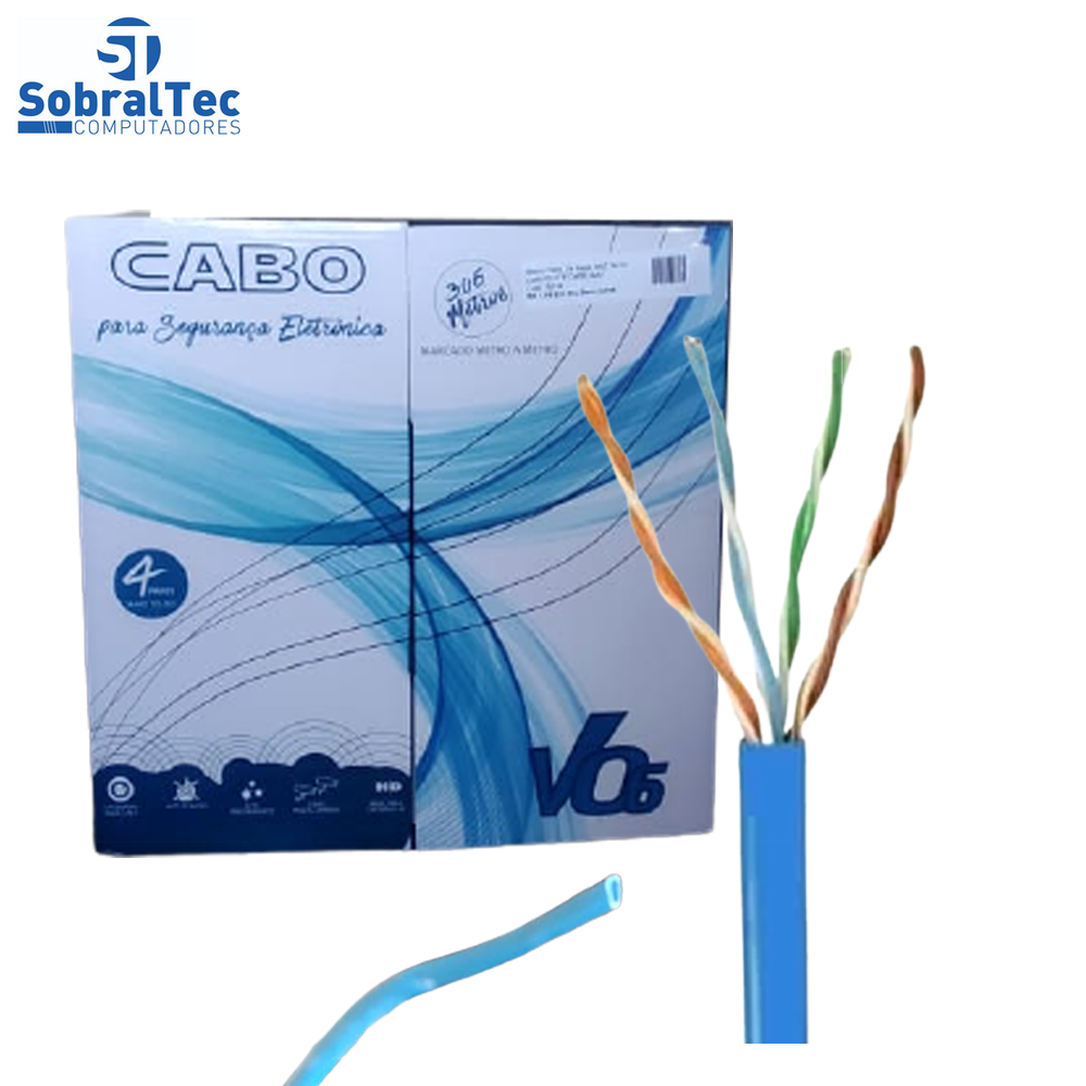 Metro Cabo De Rede Mk2 VO6 Tecno 23AWG UTP Cat5E Azul